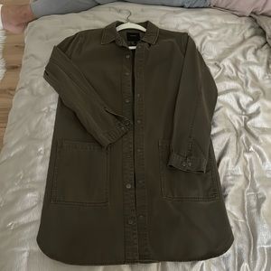 Olive long trench coat/carddigan